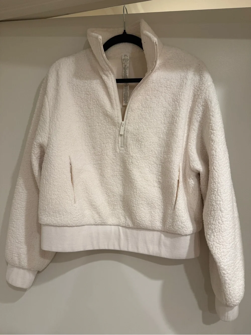 ALO yoga ivory Sherpa Half-Zip Jacket